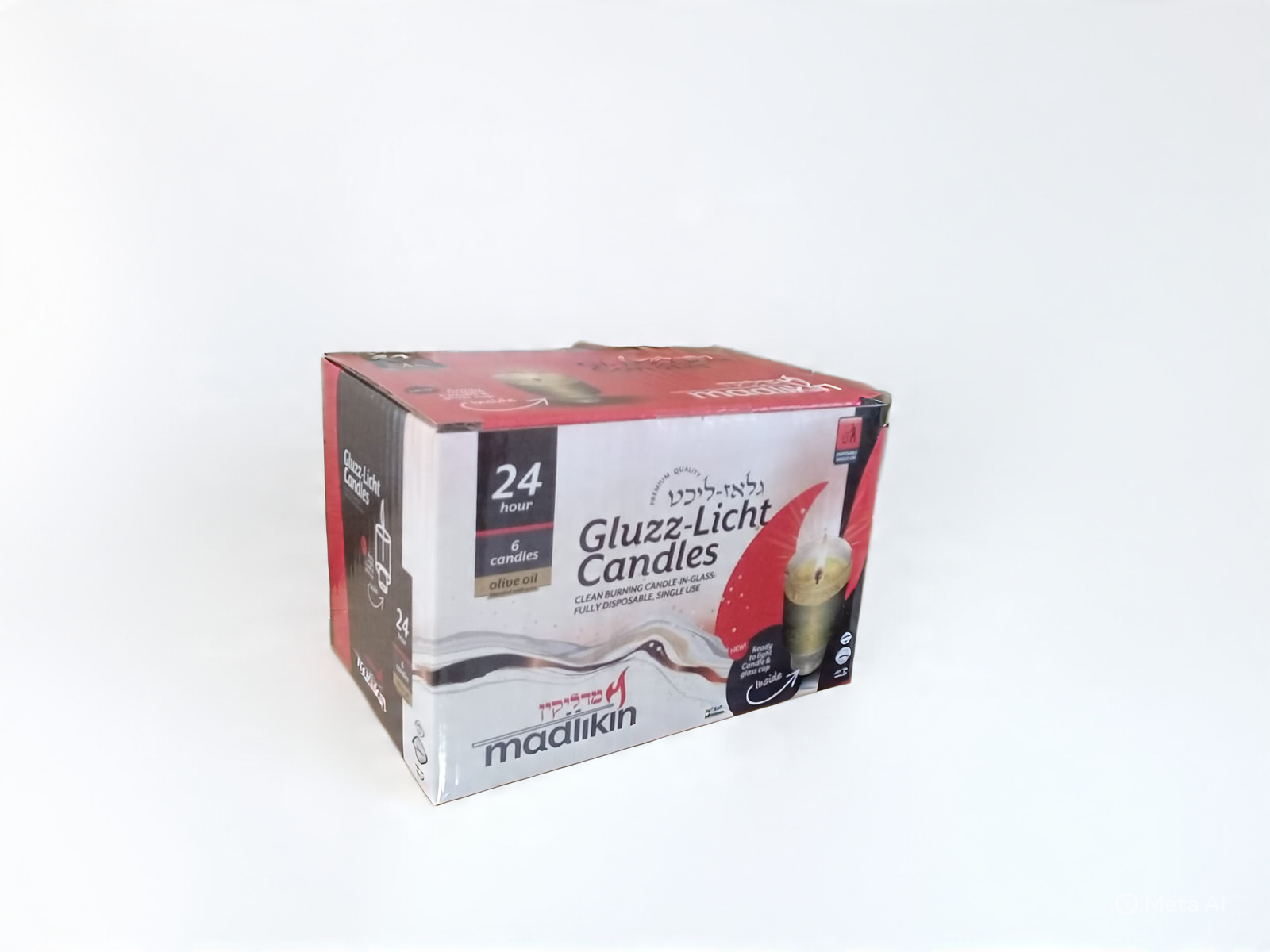 24 hours Pre filled Gluzz Licht oilve oil in glass cup  6 pack