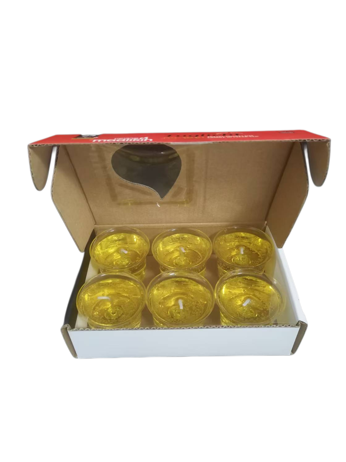 24 hours Pre filled Tug Licht oilve oil in Clear plastic cups  6 pack