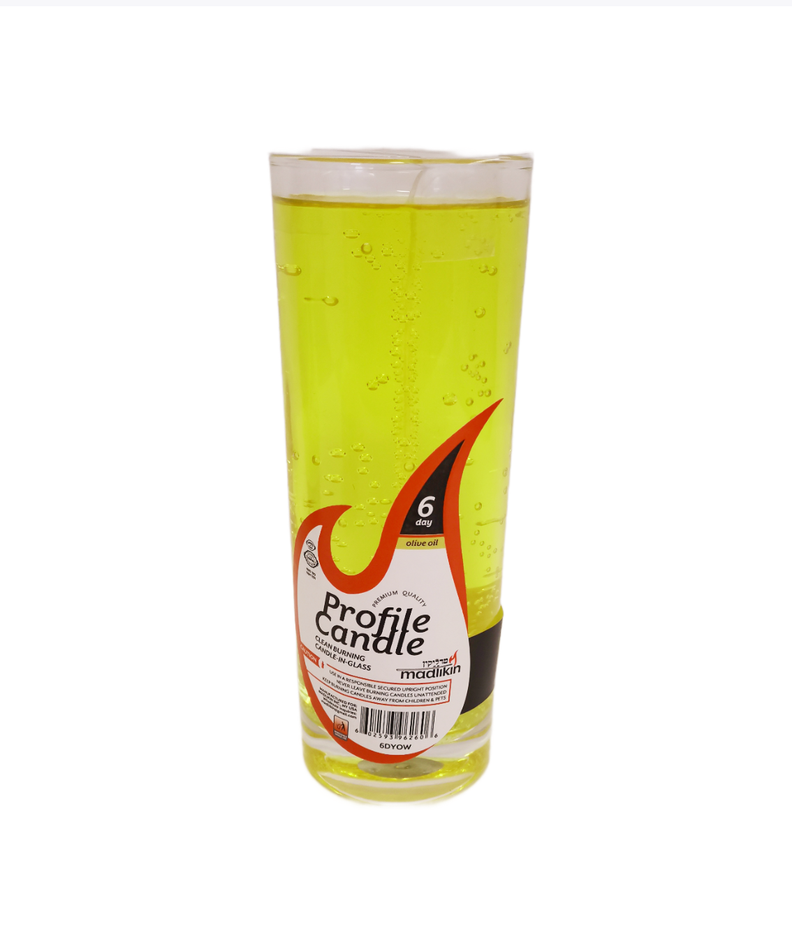 6 Day Olive oil candle in glass Cup