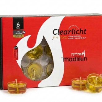 6 hours Pre filled Tealight oilve oil in Clear plastic cups  30 pack