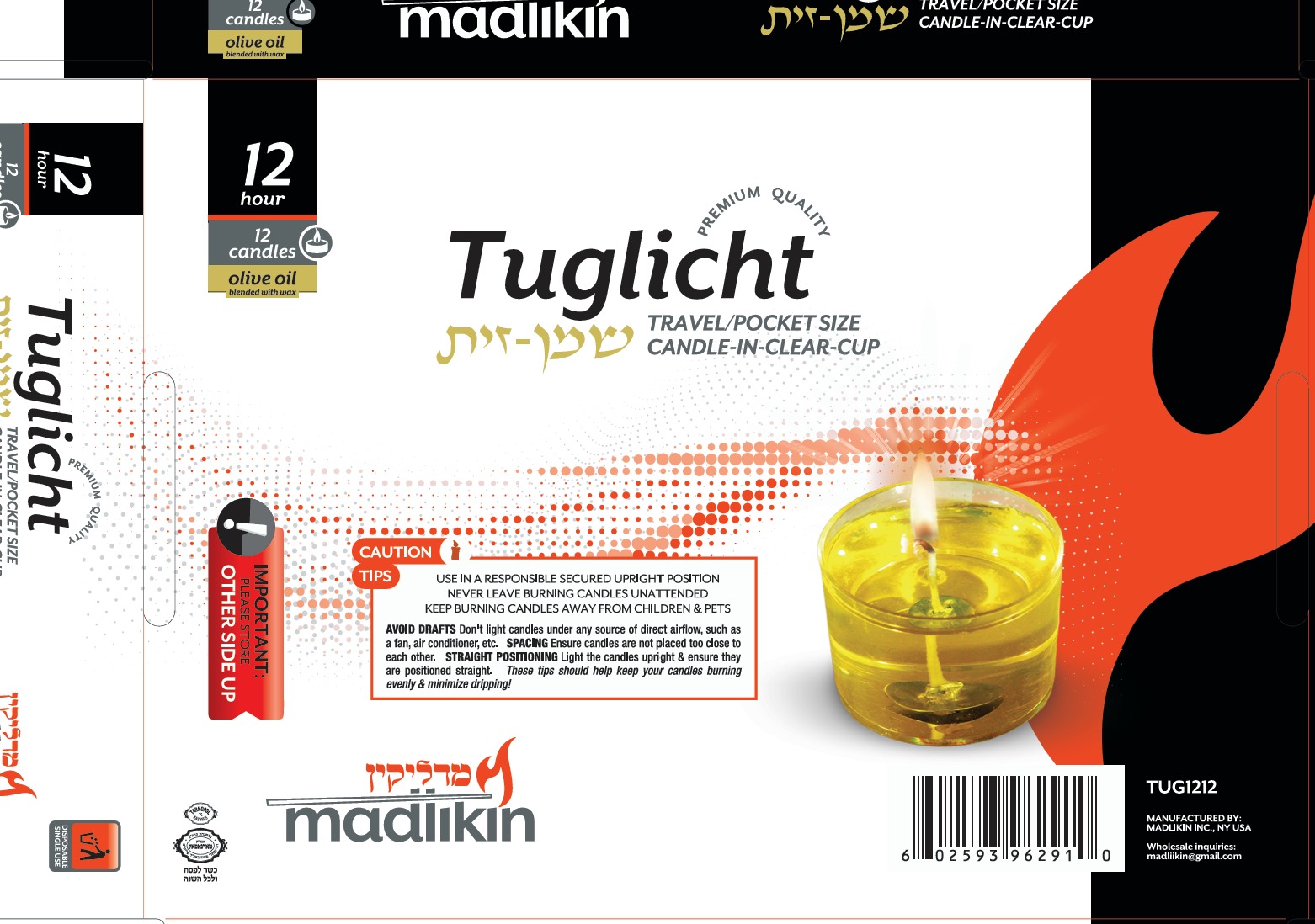 12 hours Pre filled Tug Licht oilve oil in Clear plastic cups 12 pack - Image 3