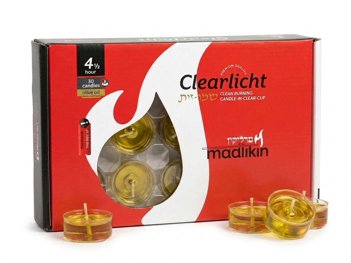 4.5 hours Pre filled Tealight oilve oil in Clear plastic cups  30 pack